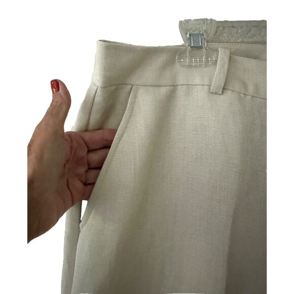 Calvin Klein Womens High Rise Minimalist Wide Leg Whitney Pant Beige Size 14 NWT - Picture 4 of 14